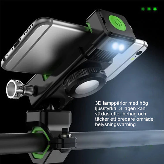Cykelbelyst kompasstelefonhållare