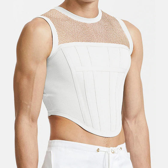 Mesh lapptäcke elastisk böjd väst