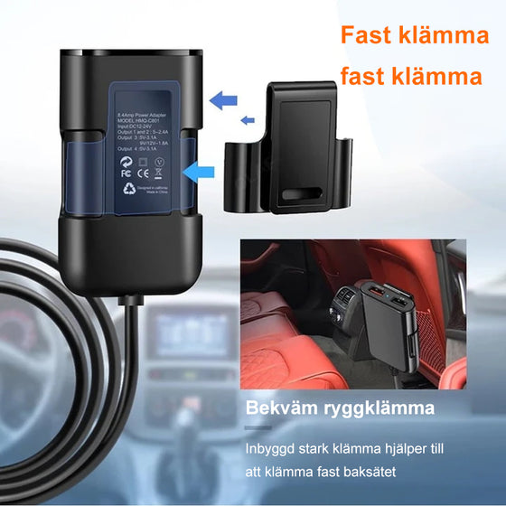 4 i 1 bilbaksätes laddare
