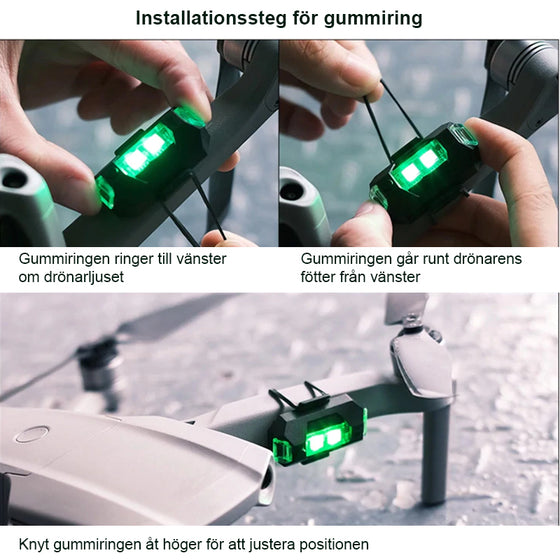 4 färger LED flygplansstroboskopljus & USB-laddning