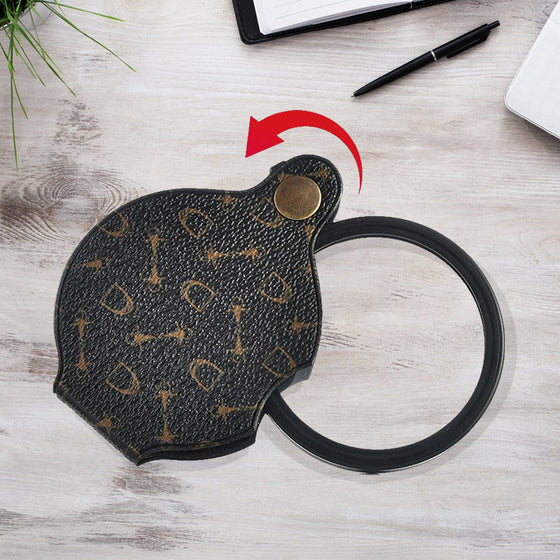 Nytt läderfodral med fällbart förstoringsglas