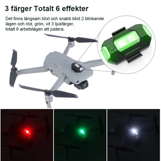 4 färger LED flygplansstroboskopljus & USB-laddning