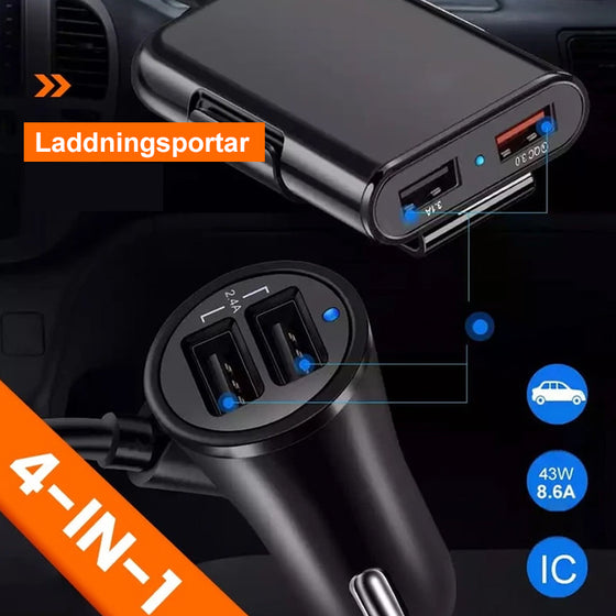 4 i 1 bilbaksätes laddare