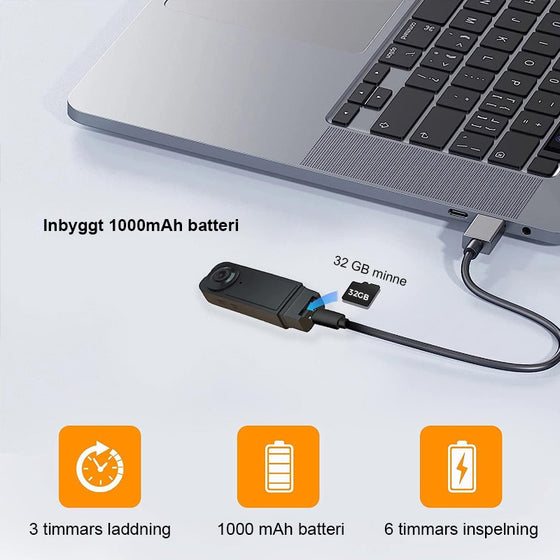 Mini kroppskamera videobandspelare