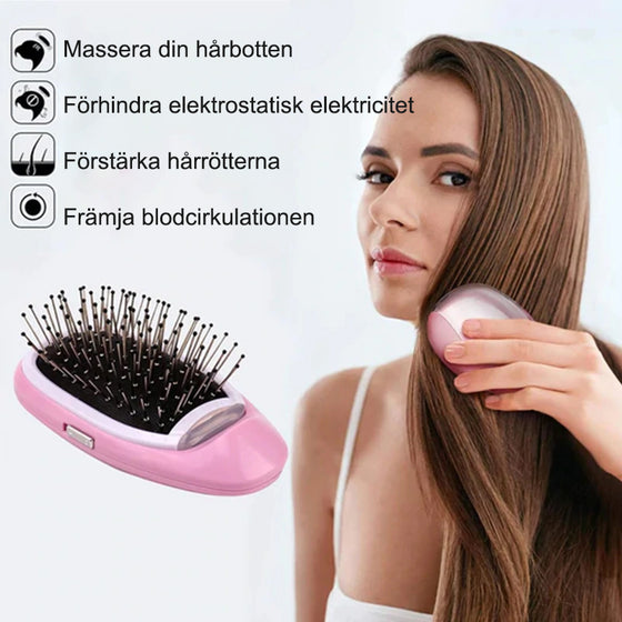 Bärbar hårkam i negativ järn