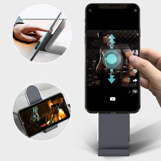 Telefonställ med plats för laddningskabel