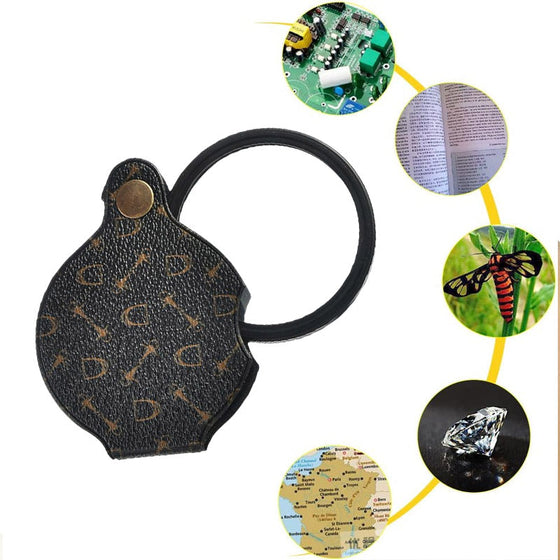 Nytt läderfodral med fällbart förstoringsglas