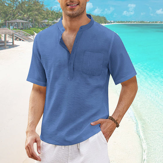 Mäns strand T-shirt med ficka