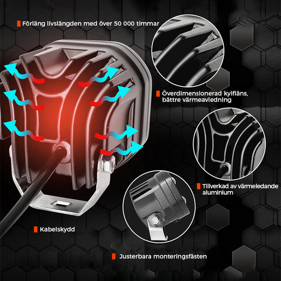 Fyrkantig dubbelfärgad bilstrålkastare