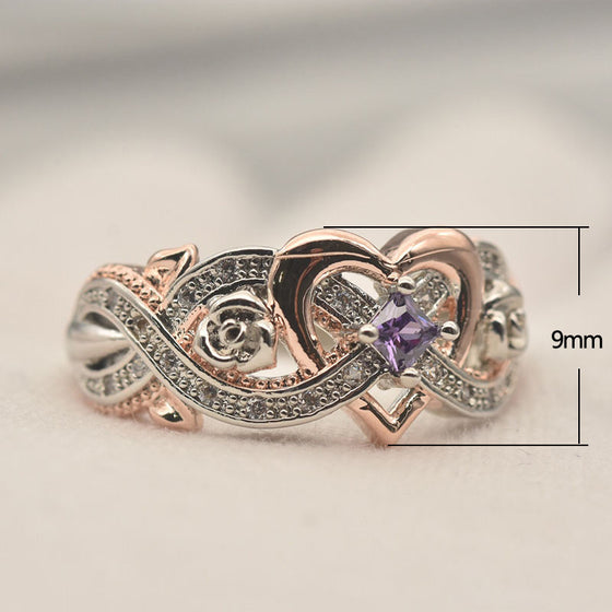 FEBRUAR AMETYST FØDSELSTEIN RING