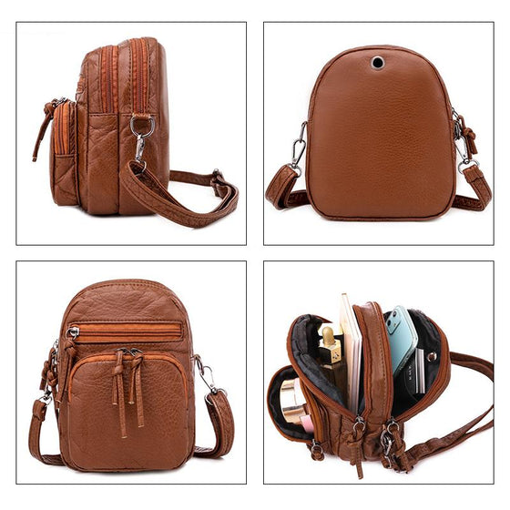 Axelväska i mjukt läder