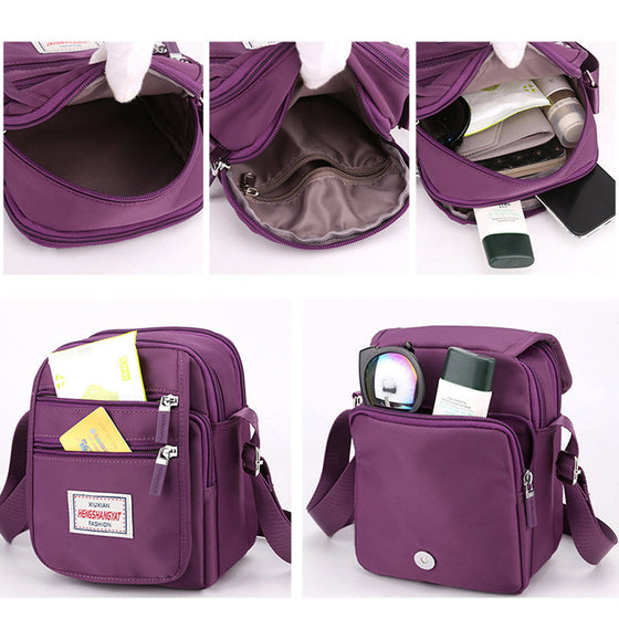 Vattentät lätt axelväska i nylon med stor kapacitet