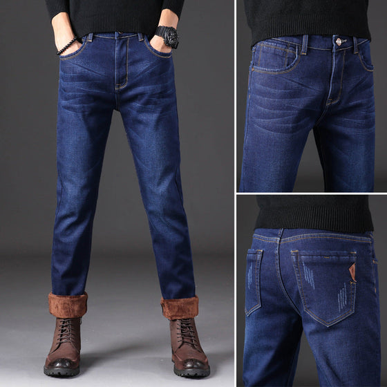 Male Loose Stretchy Denim Straight Pants