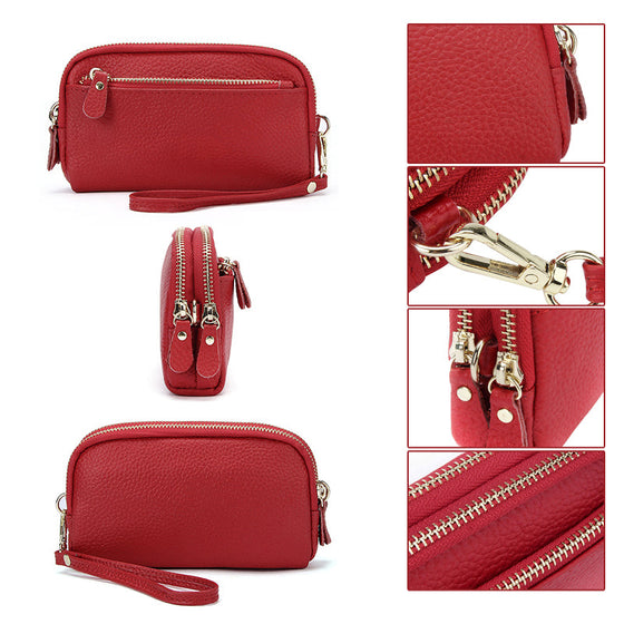 Dam lång plånbok i läder med stor kapacitet