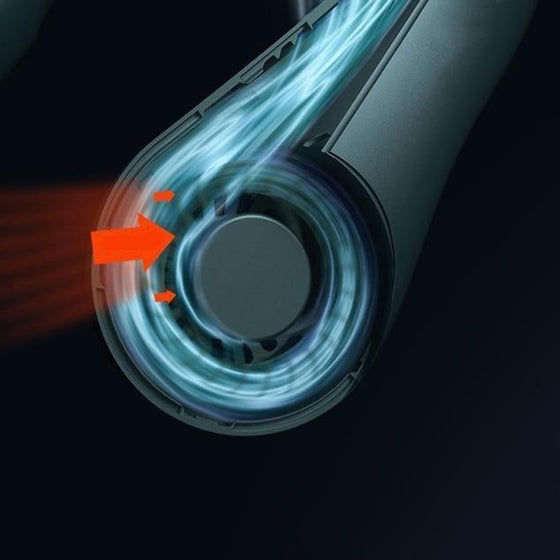 Bärbar halsfläkt med digital skärm