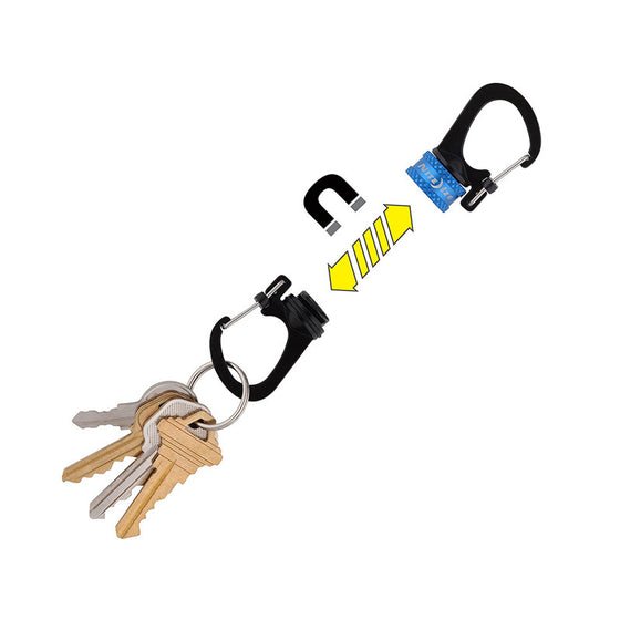 SlideLock 360° magnetisk låsning med dubbel karbinhake