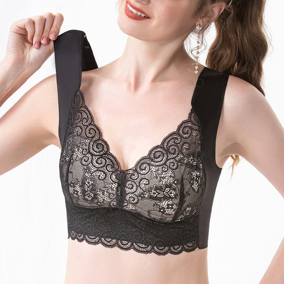 Trådlös push up-bh i spets