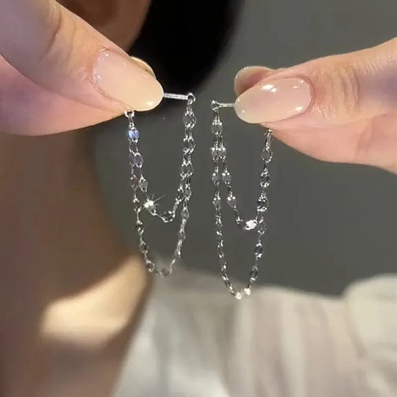 Paljetter Kedja Tofs Örhängen