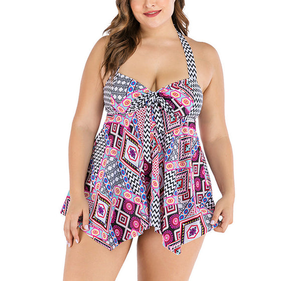 Baddräkt med delad kjol