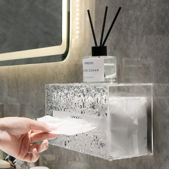 Multifunktionell vävnadsbox med glaciärmönster