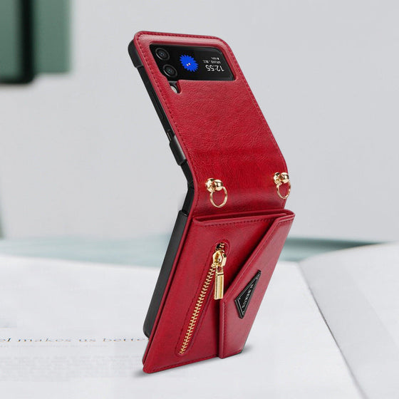 Vikbart telefonfodral med förvaring