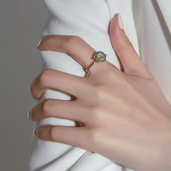 Snurrande galaxy anxiety relief ring