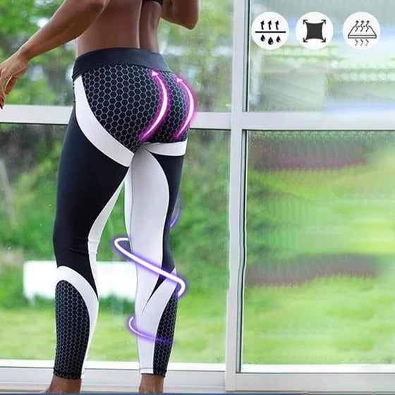 🎁SOMMERREA 53% RABATT!🌹Dina yogabyxor med hög midja geometriskt tryck