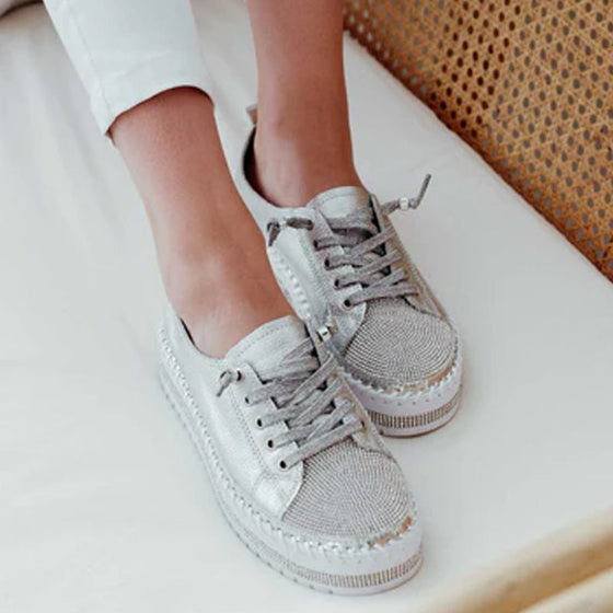 Diamantsneakers i silver