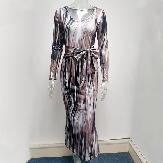 Sexiga klänningar för kvinnor 3D tryckt ränder