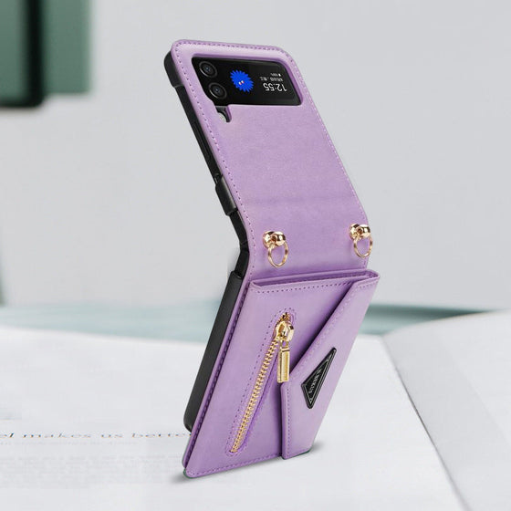 Vikbart telefonfodral med förvaring