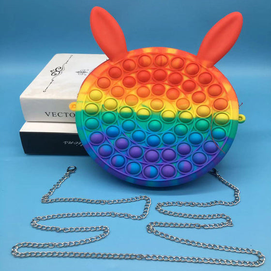 Söt väska djurform enkel gropar fidget leksak popa det