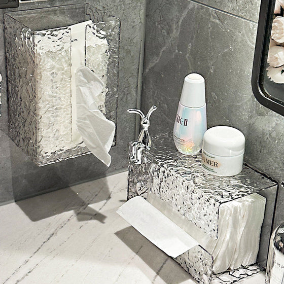 Multifunktionell vävnadsbox med glaciärmönster