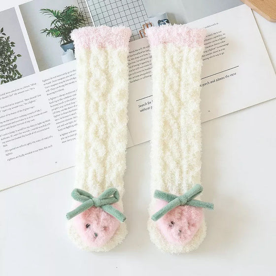 Baby Vinter Fluffy Fuzzy Slipper Sockor