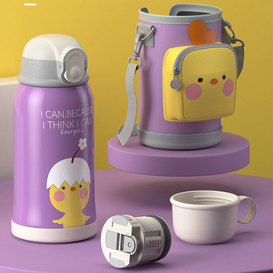 Vakuumkolv i rostfritt stål med 2 lock