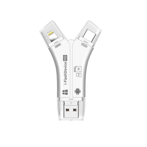 4-i-1 bärbar minneskortläsare för telefoner