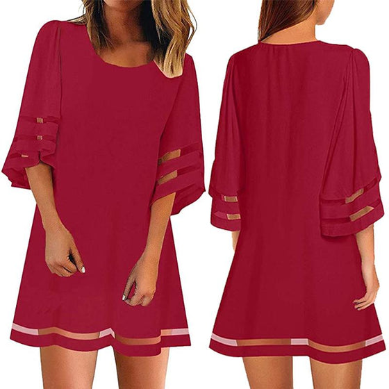 Lös O-ringad meshklänning