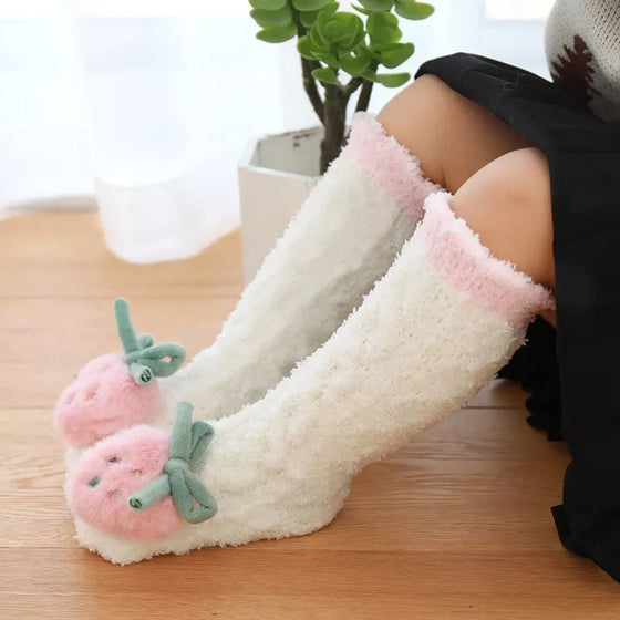 Baby Vinter Fluffy Fuzzy Slipper Sockor