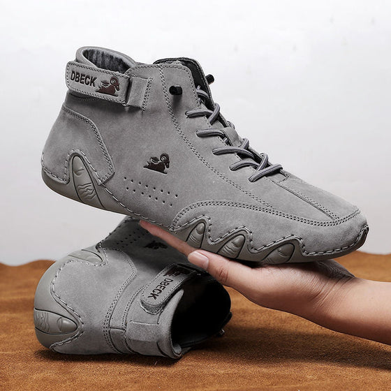 Handgjorda höga stövlar med kardborreband