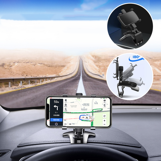 Telefonhållare med nummerplatta i instrumentbrädan