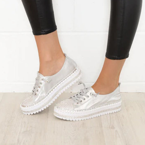 Diamantsneakers i silver