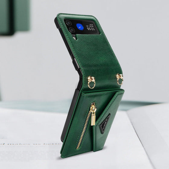 Vikbart telefonfodral med förvaring