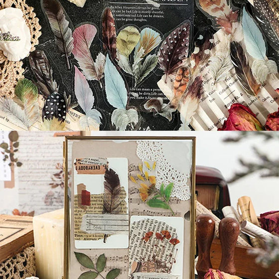 Set med klistermärken i Memory Garden-serien tillverkade av PET-material