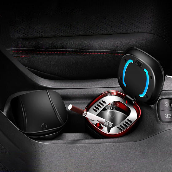 Automatiskt upplyst bilaskopp och sopkorg