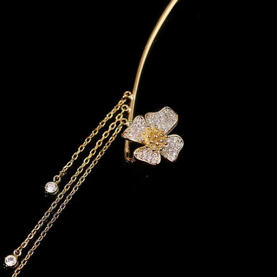 Fjärils tofs stil zirkon örhängen