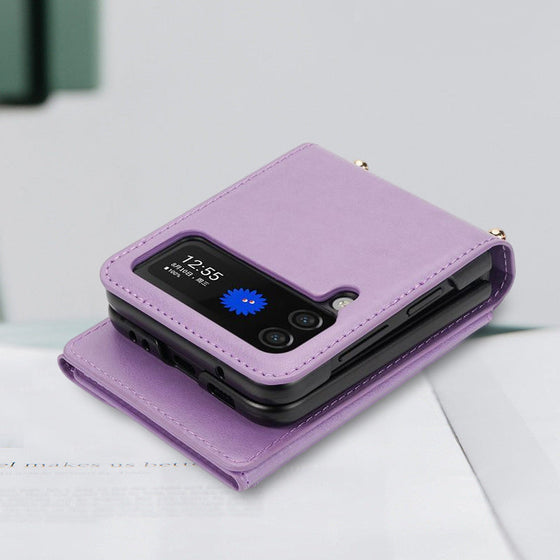 Vikbart telefonfodral med förvaring