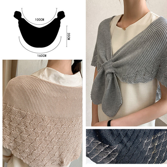 Fiskstjärtsmönstrad miniknädd sjal