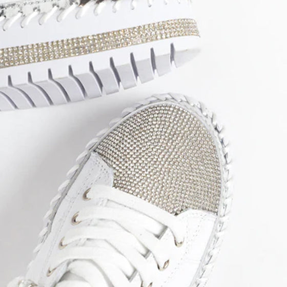 Diamantsneakers i silver