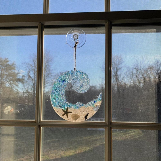 Havs Glas Solfångare - Havets Kraschande Våg Strandprydnad