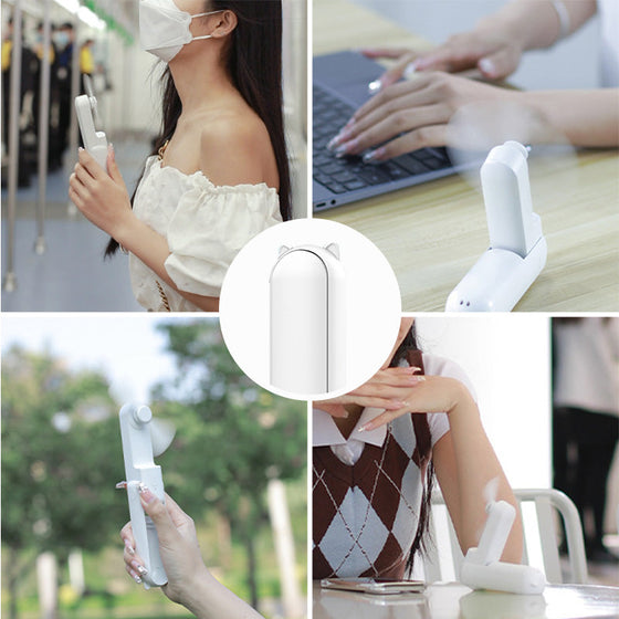 2-i-1 bärbar handhållen fläkt