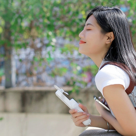 2-i-1 bärbar handhållen fläkt